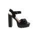 Wild Diva Heels: Black Print Shoes - Women's Size 8 1/2 - Open Toe