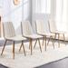 Dining Chairs Set of 4,Kitchen Room Upholstered Side Chairs Accent office Chairs with Soft Linen and Wood Color Metal Legs