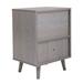 Low Foot Bedside Table Set of 2 with Drawer Storage Compartment and Wood Feet for Bedroom Nightstands Gray End Table