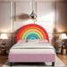 Basketball/Rainbow Design Twin Platform Bed Sport Style Upholstered Bed for Boys & Girls