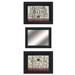 Set Of Three Americana Wash Room Black Frame Bathroom Wall Art with Mirror