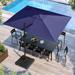 12 x 9 ft Outdoor Shade Parasol Patio Offset Cantilever Umbrella with Weights Base