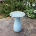 Powder Blue Vintage Spiral Ceramic 20-In Tall Birdbath