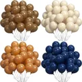 Ballons Rétro en Latex Marron Sable Blanc Cacao Bleu Marine Décor de ixd'Anniversaire pour