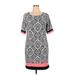 Karin Stevens Casual Dress - Shift: Gray Print Dresses - Women's Size 14