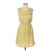 Xhilaration Casual Dress - Mini Scoop Neck Sleeveless: Green Print Dresses - Women's Size Large