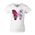 happy girls - T-Shirt Schmetterling Mit Pailletten In Ecru, Gr.116
