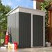 AECOJOY 5 ft. W x 3 ft. D Metal Lean-To Storage Shed gray/white/brown in Dark Gray | 5' 3 4/5" W X 2' 9 7/10" D X 6' 4/5" H | Wayfair 16209DG-W01