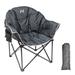 Arlmont & Co. Shabrie Oversized Camping Chair, Fully Padded Folding Moon Saucer Chair w/ Cup Holder & Carry Bag Metal in Gray/Black | Wayfair