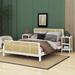 Bay Isle Home™ Anthrone 3 Pieces Rattan Platform Full Size Bed w/ 2 Nightstands Wood in White | 33.5 H x 54.3 W x 79.1 D in | Wayfair