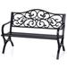 Alcott Hill® Chendra Iron Outdoor Bench in Black | 31 H x 50 W x 21 D in | Wayfair 557AA4B3FD0D45EB8412C2814D5F11B7