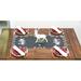 The Holiday Aisle® Judeen Christmas Silver Reindeer on Dark Gray Polyester Table Runner Polyester in Brown/Gray/Green | 33 W x 16 D in | Wayfair