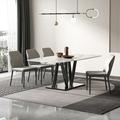 Corrigan Studio® Modern Sintered Stone Dining Table Sets 5 Upholstered/Metal in Black/White | 29.5 H x 31.5 W x 63 D in | Wayfair