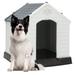 Tucker Murphy Pet™ Deshondra Plastic Outdoor Indoor Dog House Waterproof w/ Air Vents & Elevated Base in Gray | 39 H x 36.5 W x 39 D in | Wayfair