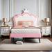 Gemma Violet Amari Upholstered Scalloped Bed Upholstered, Leather in Pink | 49.3 H x 46.5 W x 79.5 D in | Wayfair F79BBF5858A7461998D87641DE186463