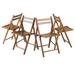 Inbox Zero Maneesh Solid Wood Stackable Folding Chair Folding Chair Set in Blue/Brown/Green | 32.28 H x 17.64 W x 20.1 D in | Wayfair