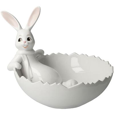 Osterhase GOEBEL "Figur Hase mit Schale Snow White - Sweets for my Sweet", weiß, B:20cm H:16cm T:16cm, Porzellan, Dekofiguren, Osterfigur, Dekofigur, Ostern, Osterdekoration Image