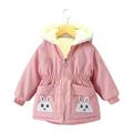 APEXFWDT Baby Kids Hooded Winter Coat Puffer Jacket Windproof Fleece Lined Girl Jackets Thick Cute Printed Outwear