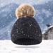 Lolmot Kids Boys Girls Knitted Woolen Hat Winter Warm Pom Pom Beanie Cap Children Ski Cap Knit Hat with Pom Pom