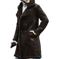 Cathalem Adult Coat Toddler Coats Tan Workout Jacket Winter Coat Lapel Long Sleeve Padded Leather Jacket Vintage Thick Coat Sheepskin 3xl (Coffee XL)