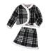 Cathalem Big Kid Childrenscostume Toddler Coats Clothes for Young Teens Kids Tops Lattice Prints Button Warm Outerwear Skirt Outfits Teen (Black 3-4 Years)