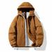 Cathalem Adult Coat Toddler Coats Mens Windbreakers Small Plaid Lightweight Thick Warm Hooded Jacket Men Fashion Casual Fall (Coffee L)