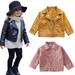 Godderr Toddler Girls Faux Leather Jackets Coat Newborn Baby Winter Outwear Long-Sleeved Leather Jacket for 9M-6Y