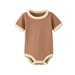 HAOAN Color Matching Newborn Baby Organic Cotton Summer Romper Short Sleeve Soft Skin-friendly Romper Pajamas Infant Tops Jumpsuit (12 months)