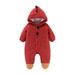 TAIAOJING Girls and Toddlers Full-Zip Jacket Romper Fuzzy Cartoon Hooded Boys Jumpsuit Buttons Baby Coat 0-3 Months