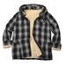 Cathalem Adult Coat Toddler Coats Fashion Man Jacket Flannel Plaid Shirts Zipper Jackets with Hood Long Sleeve Winter Hooded Coats Light (Black XL)