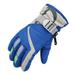 HBFAGFB Winter Gloves Boys Girls Outdoor Color Block Skating Windproof Sports Mittens Blue
