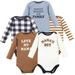 Hudson Baby Infant Boy Cotton Long-Sleeve Bodysuits Brown Navy Mamas Boy 5-Pack 12-18 Months