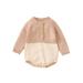 TFFR Winter Baby Boy Girl Sweater Romper Soft Long Sleeve Contrast Color Button Knit Playsuit for Infant