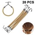 20 PCS Hair Styling Ponytail Hooks Hair Clips Elastics Ties Elastic Bands Women Girls Ponytail Hooks Holder Rubber Bands Hair Bungee Cords with Hooks