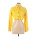 Shein Denim Jacket: Cropped Yellow Solid Jackets & Outerwear - Women's Size Medium