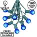 100 Foot G30 Outdoor Patio String Lights with 125 Blue Globe Bulbs â€“ Indoor Outdoor String Lights â€“ Market Bistro CafÃ© Hanging String Lights â€“ C7/E12 Base - Green Wire