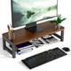 Monitor Stand Riser Wood and Steel Monitor Stand Riser Computer Monitor Stand Multi-Purpose Desktop Storage Stand for Computer Laptop Printer 21.6*9*6 Inch