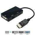 Displayport Male to DVI HDMI VGA Audio Female Adapter DP to HDMI Display Port to VGA Cable Converter For PC Projector TV Monitor DP to 3 in 1