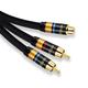 1RCA to 2RCA Interconnect Cable RCA Male to Dual RCA Male Audio Cable For DVD Amplifier Multimedia MP3 / MP4 Player RCA(F)-2RCA(M) 1.5m