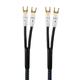 One Pair SP14 HIFI Silver Plated Speaker Cable Hi-end OCC Loudspeaker Wire For Hi-fi Systems Y Plug Banana Plug spade to spade 4.5m