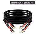 One Pair HiFi Speaker Cable High-end Audio Amplifier Cable High Purity Oxygen-free Copper With Banana 24K Gold Plug Y Plug Cable Banana-Banana Plug 2m