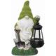 SA Products Solar Powered Garden Gnome Statue With Lantern