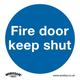 Sealey SS1V10 Mandatory Safety Sign - Fire Door Keep Shut - Self-Adhesive Vinyl - Pack Of 10