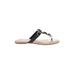 Palms Flip Flops: Black Solid Shoes - Women's Size 6 - Open Toe