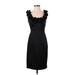 London Times Casual Dress - Sheath Square Sleeveless: Black Solid Dresses - Women's Size 4