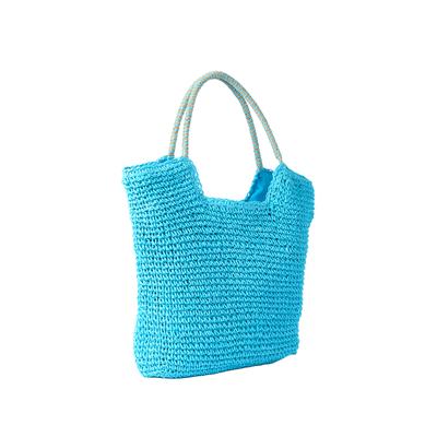 Women's Straw Tote Bag by Roaman's in Blue