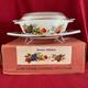 Pyrex JAJ Market Garden Tuscany 2 Pint Casserole #509 and Table Stand and Original Box