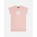 DKNY Girl's Girls Pink Logo Dress - Size: 8 years