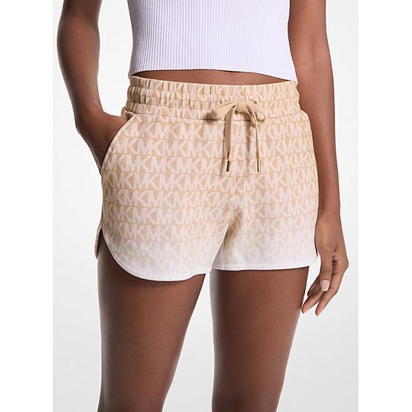 michael-kors-ombré-logo-cotton-blend-shorts-natural-xs/