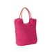 Women's Straw Tote Bag by Roaman's in Pink